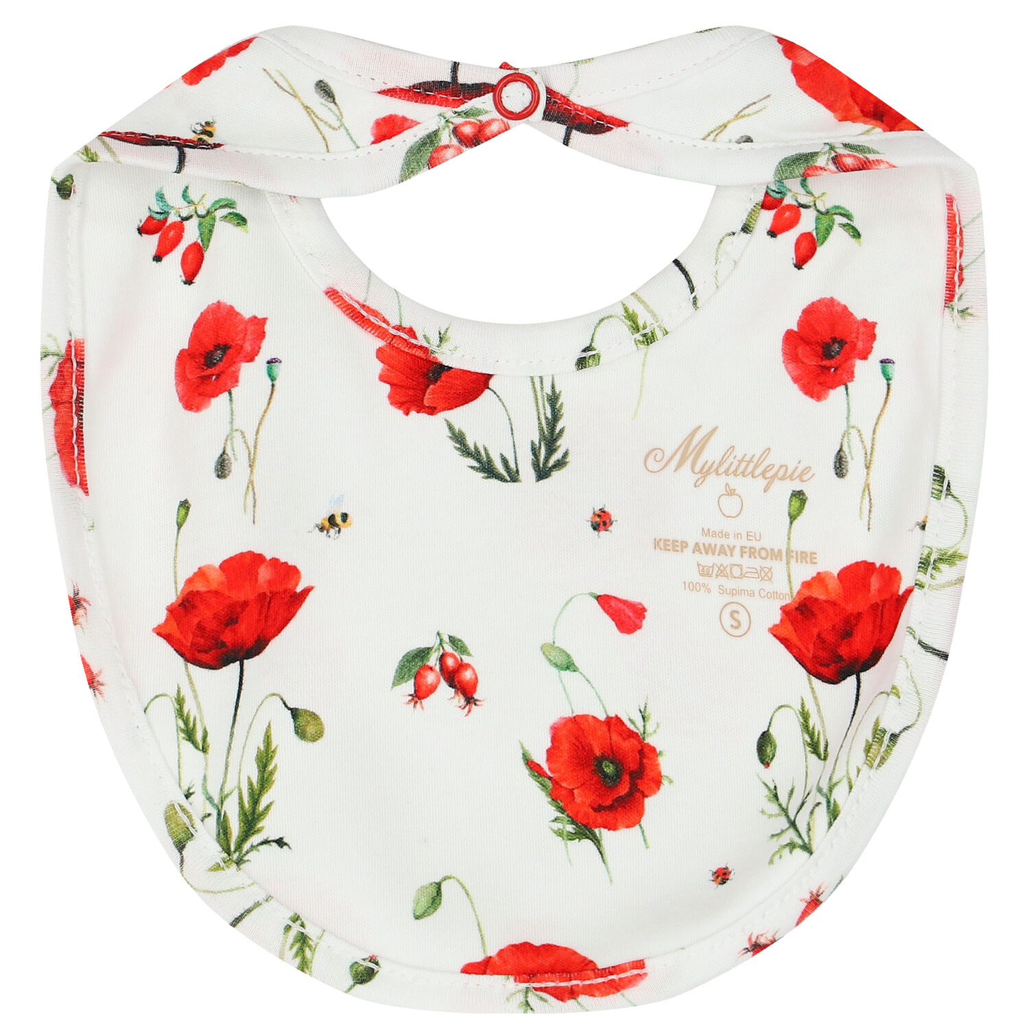 Baby Girls White & Red Poppies Babygrow Set, 1, hi-res